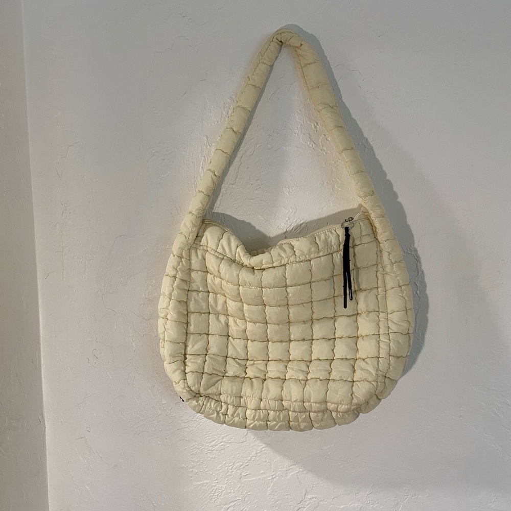 Cream Quilted Shoulder Bag